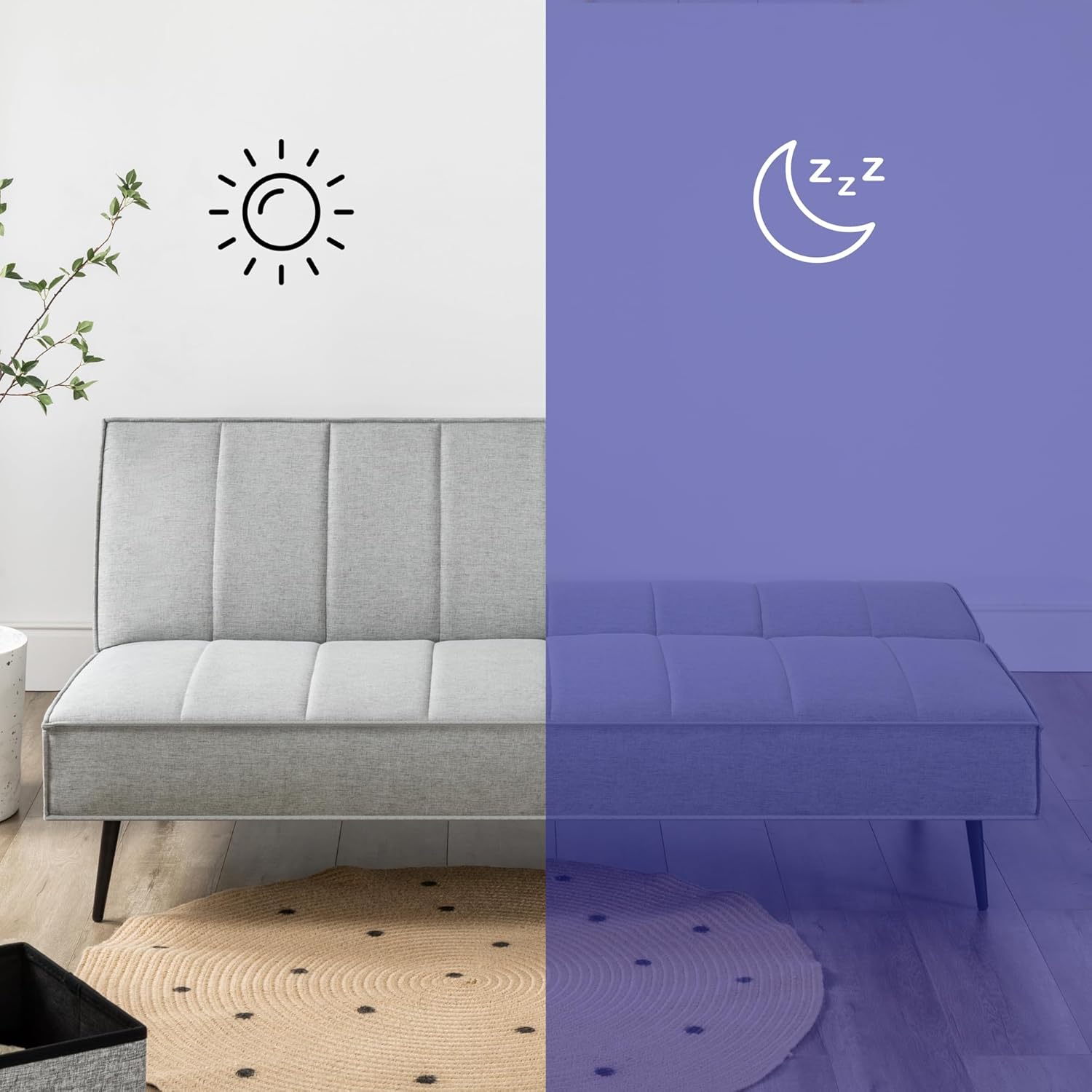 Zinus Quinn Clic Clac Sofa Bed - 2-in-1 Folding Sofa Bed - Suitable for Guest Rooms and Small Spaces