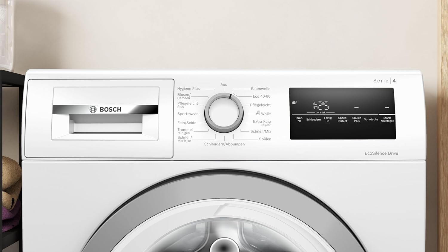 Bosch WAN28K23 Series 4 Washing Machine, Front-Loader with 8 kg Capacity, 1400 rpm, EcoSilence Drive: Quiet and Economical Washing, HygienePlus, Speed Perfect, White, 60 cm, Amazon Exclusive Edition [Energy Class A]