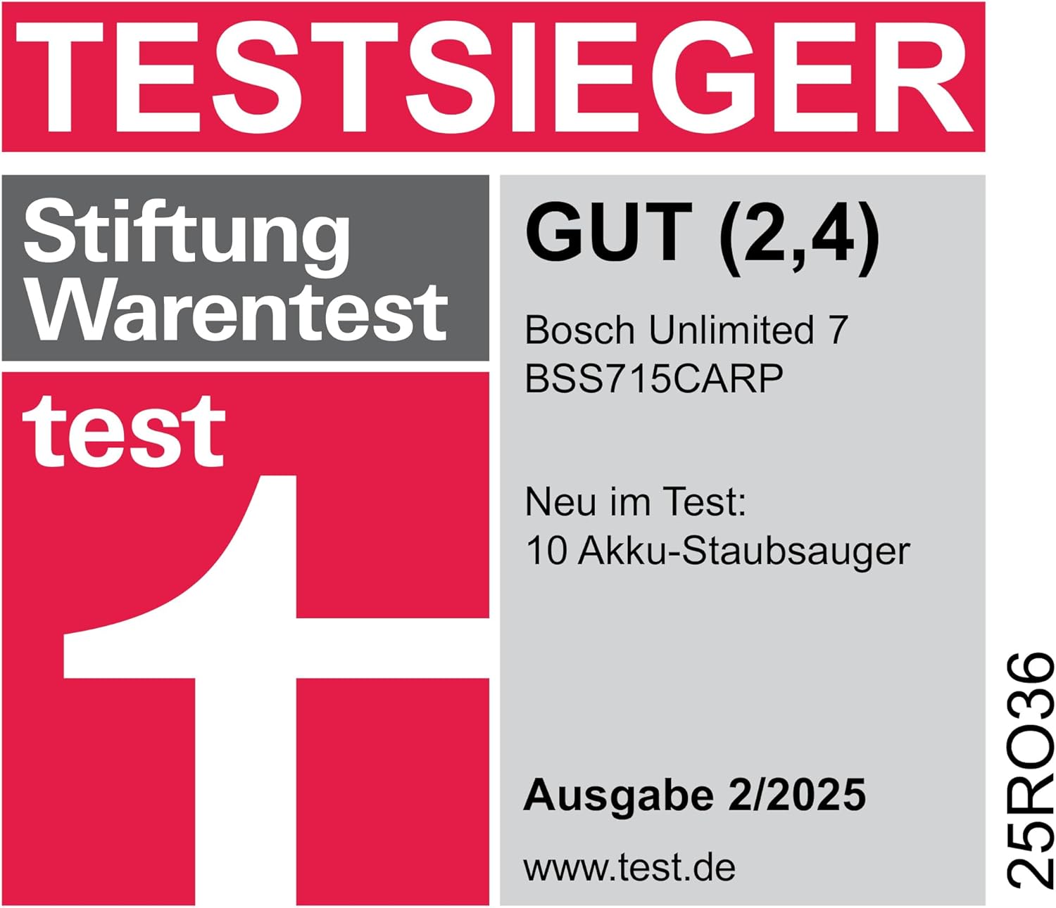 Bosch Unlimited 7 BSS715CARP Cordless Vacuum Cleaner, Kink Tube, Hygiene Filter, 5.0 Ah Battery, Quick Charger, XXL Upholstery Nozzle, Turbo Level, Made in Germany, White