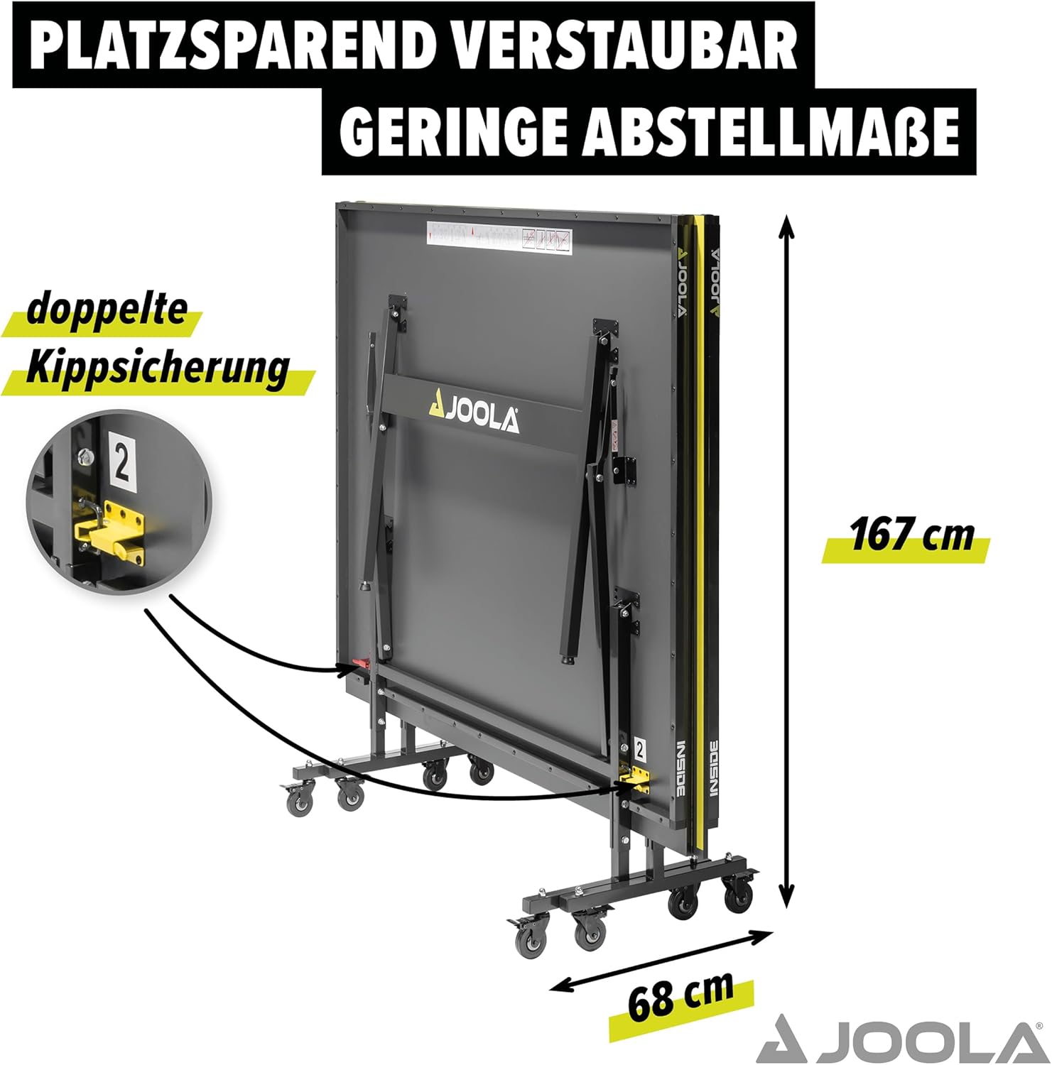 JOOLA Indoor Table Tennis Table Foldable - Quick Assembly - Includes Table Tennis Net, 274 x 152.5 x 76 cm