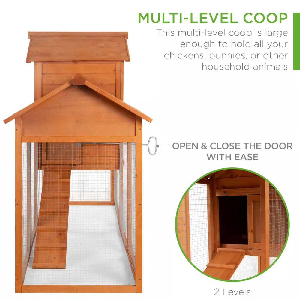 Best Choice Products 80in Wooden Chicken Coop Multi-Level Hen House, Poultry Cage w/ Wire Fence for 4 Birds, Farm 3.9 out of 5 stars with 65 reviews