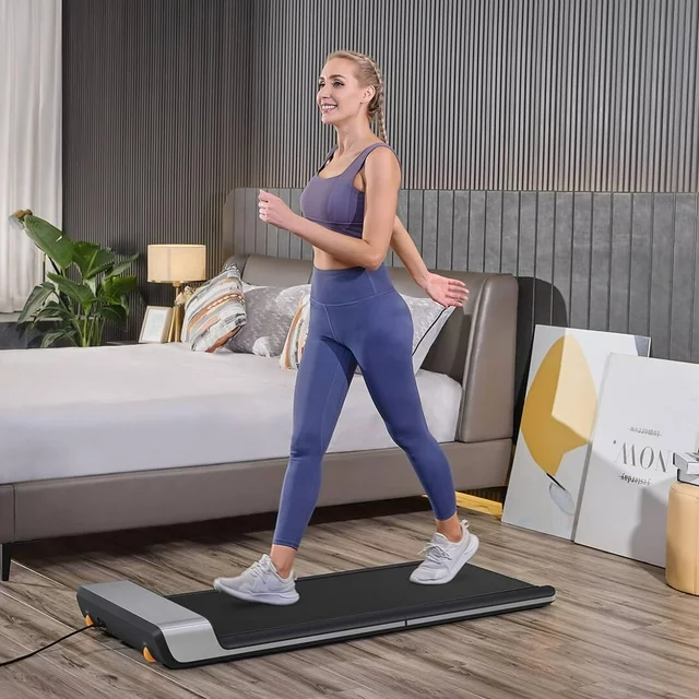 WalkingPad Folding Treadmill, Ultra Slim Foldable Treadmill Smart Fold Walking Pad Portable Safety Non Holder Gym and Running Device P1 Grey 0.5-3.72MPH