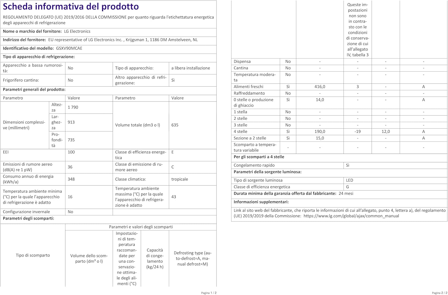 LG Electronics GSXV90MCAE Side-by-Side with InstaView Door-in-Door®, Ice, Crushed Ice and Water Dispenser, 635 Litre Capacity, Energy Efficiency Class E, Fixed Water Connection, Matt Black Steel [Energy Class E]