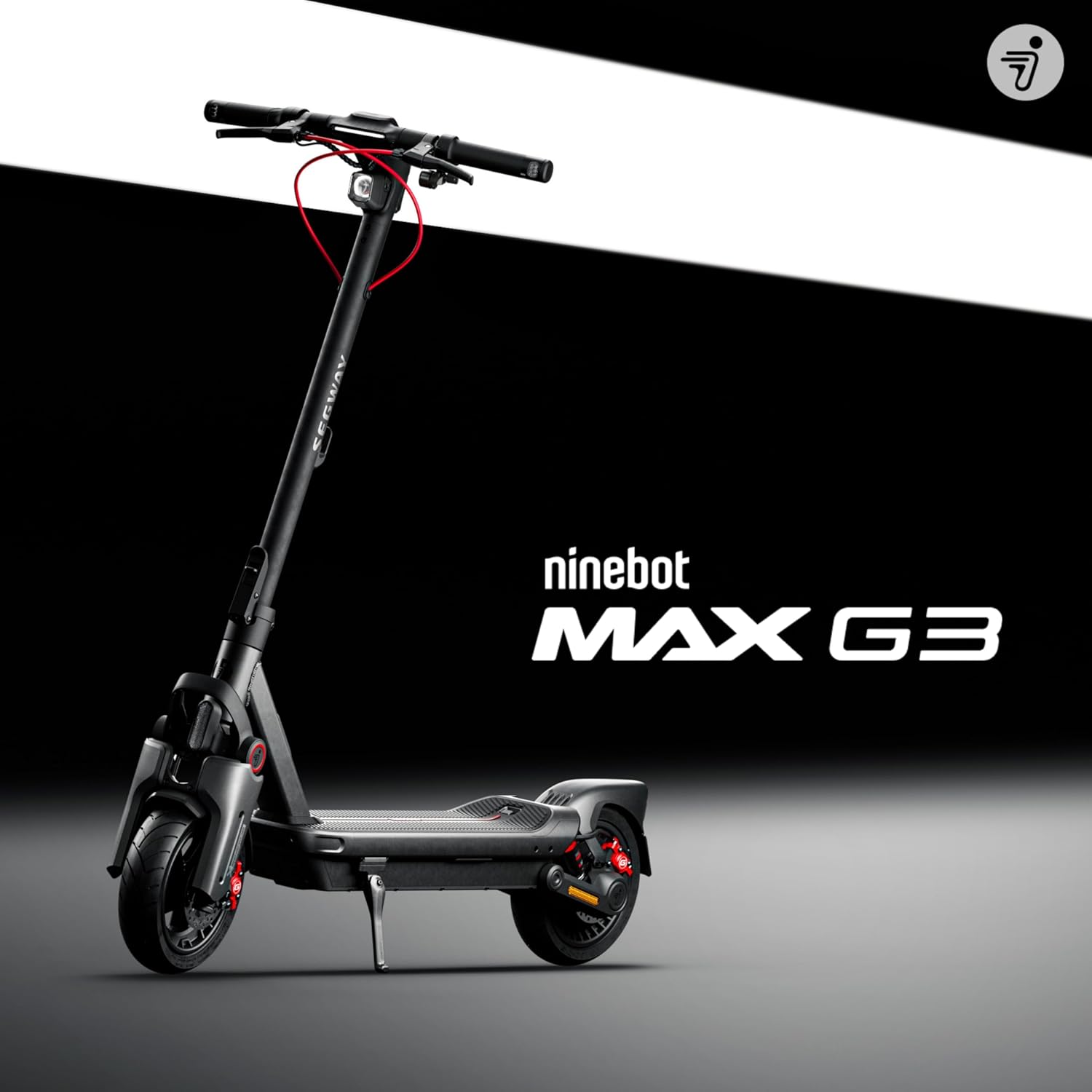 Segway-Ninebot MAX G3 D E-Scooter with Road Legal, 80 km Eco Mode Range, Eco Mode, 75 km at 20 km/h, Charging Time 3.5 h, 130 kg Load Capacity, Double Hydraulic Suspension, Smart Display