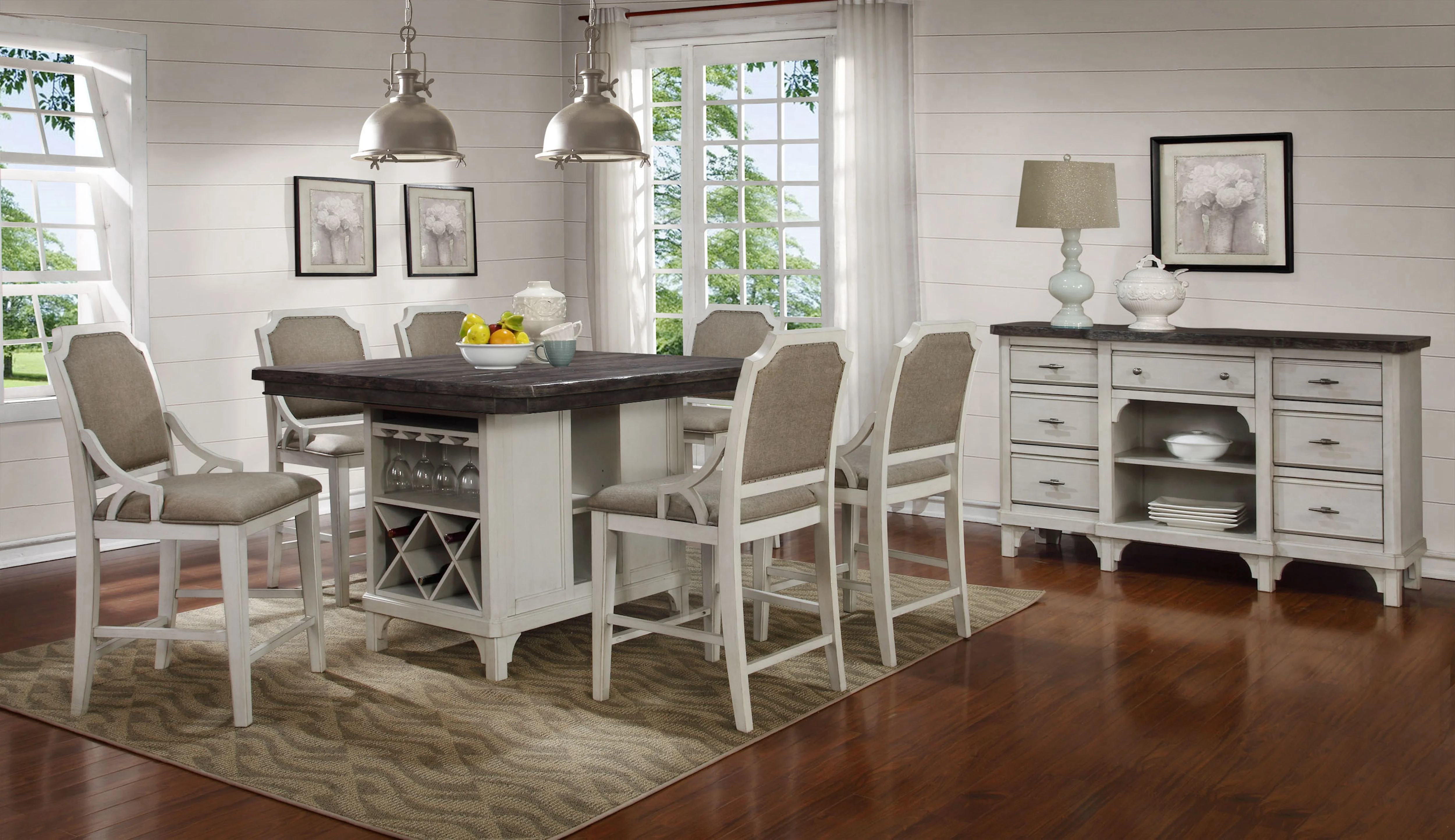 Mystic 5-Pc Kitchen Island Dining Set Extendable (30-48)