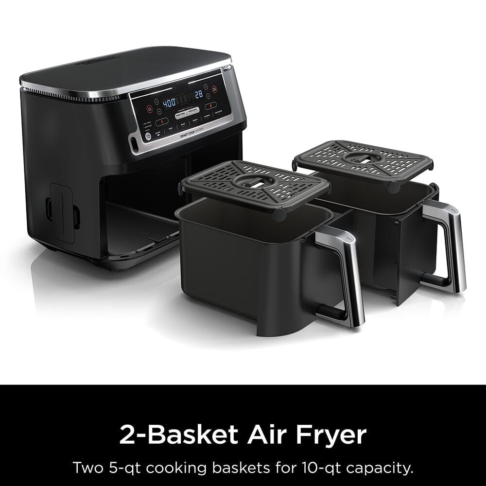 NINJA Fryer with 2 Independent Frying Baskets