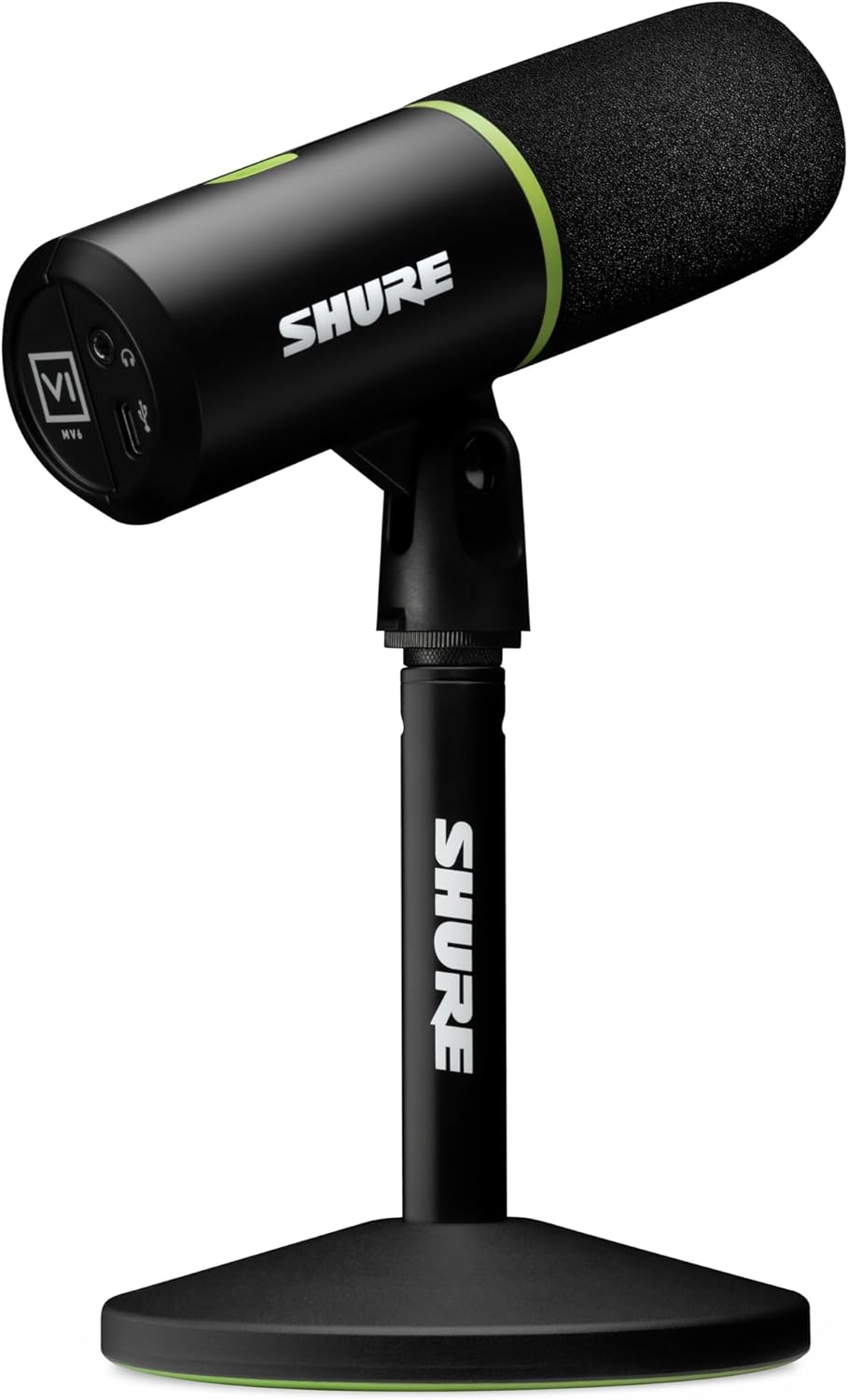 Shure MV6 Micro USB Gaming, USB-C, Microphone Dynamique, Mode Auto Level, Digital Popper Stopper, pour PC Gamers, Streamers