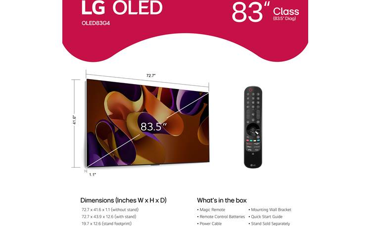 LG OLED83G4WUA G4 OLED evo Smart 4K UHD TV with HDR (83)