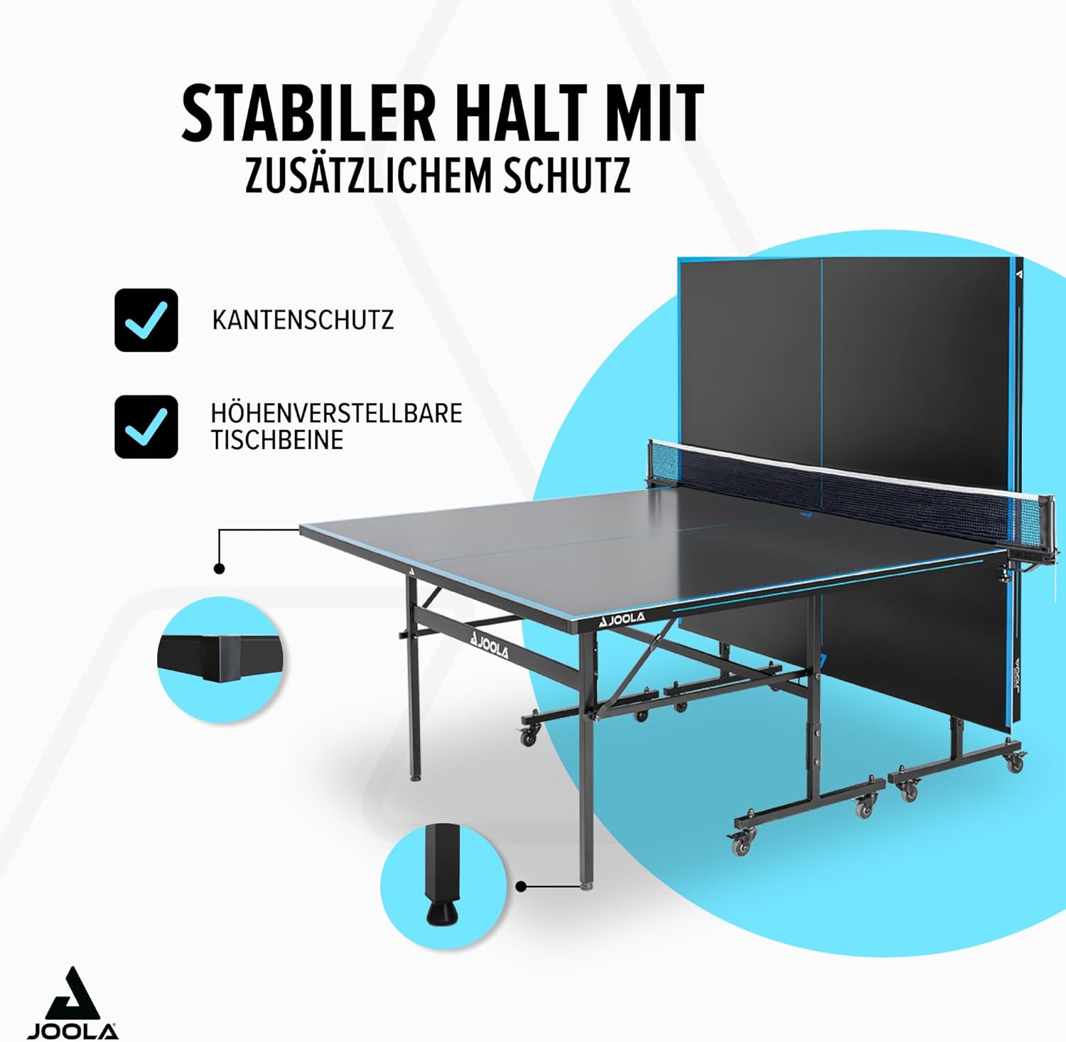 JOOLA Outdoor Table Tennis Table - Professional Table Tennis Table 6 mm Aluminium Composite Surface - Weatherproof Foldable - Includes Net