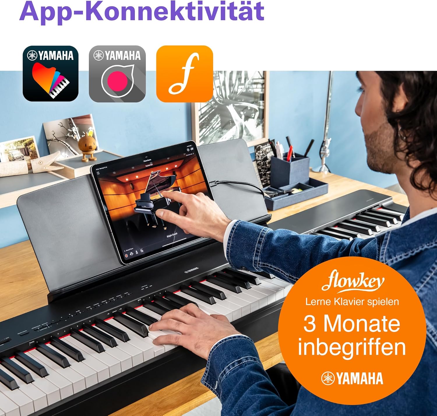 Yamaha P-225 Digital Piano, White - Lightweight and Portable Digital Piano with the Graded Hammer Compact Keyboard with 88 Weighted Keys and 24 Instrument Sounds