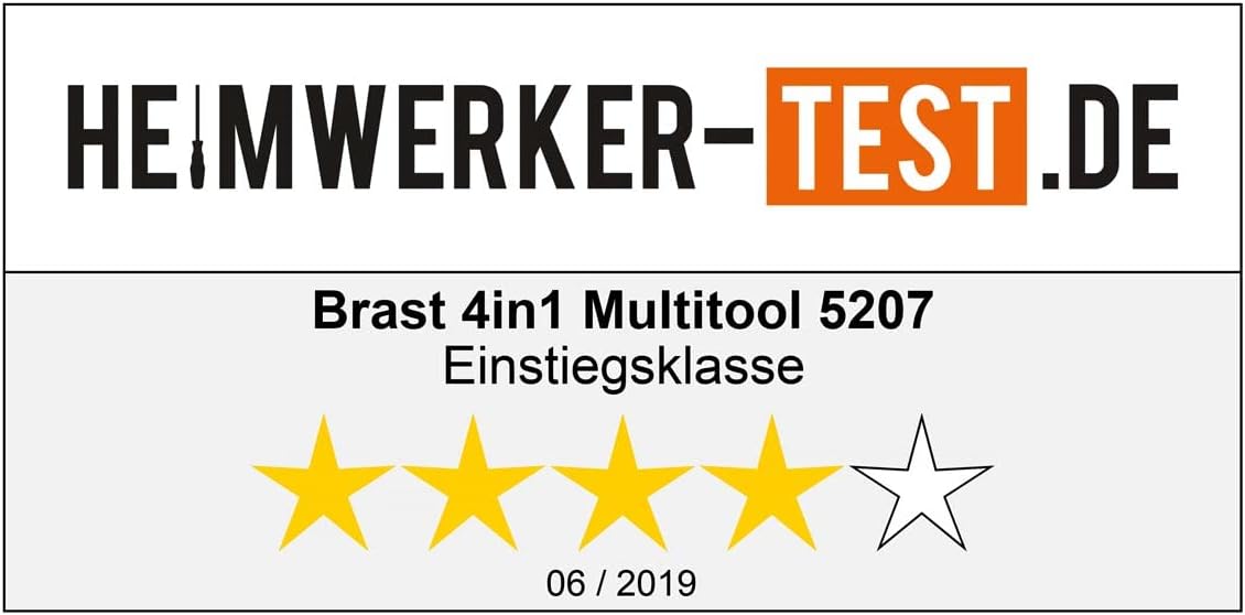 BRAST Petrol Multitool 3.0 HP 6-in-1 Brush Cutter, Hedge Trimmer, Pole Pruner, Weed Remover, Lawn Trimmer, Pruning Saw, Brush Cutter, 52 cm³, TÜV Tested