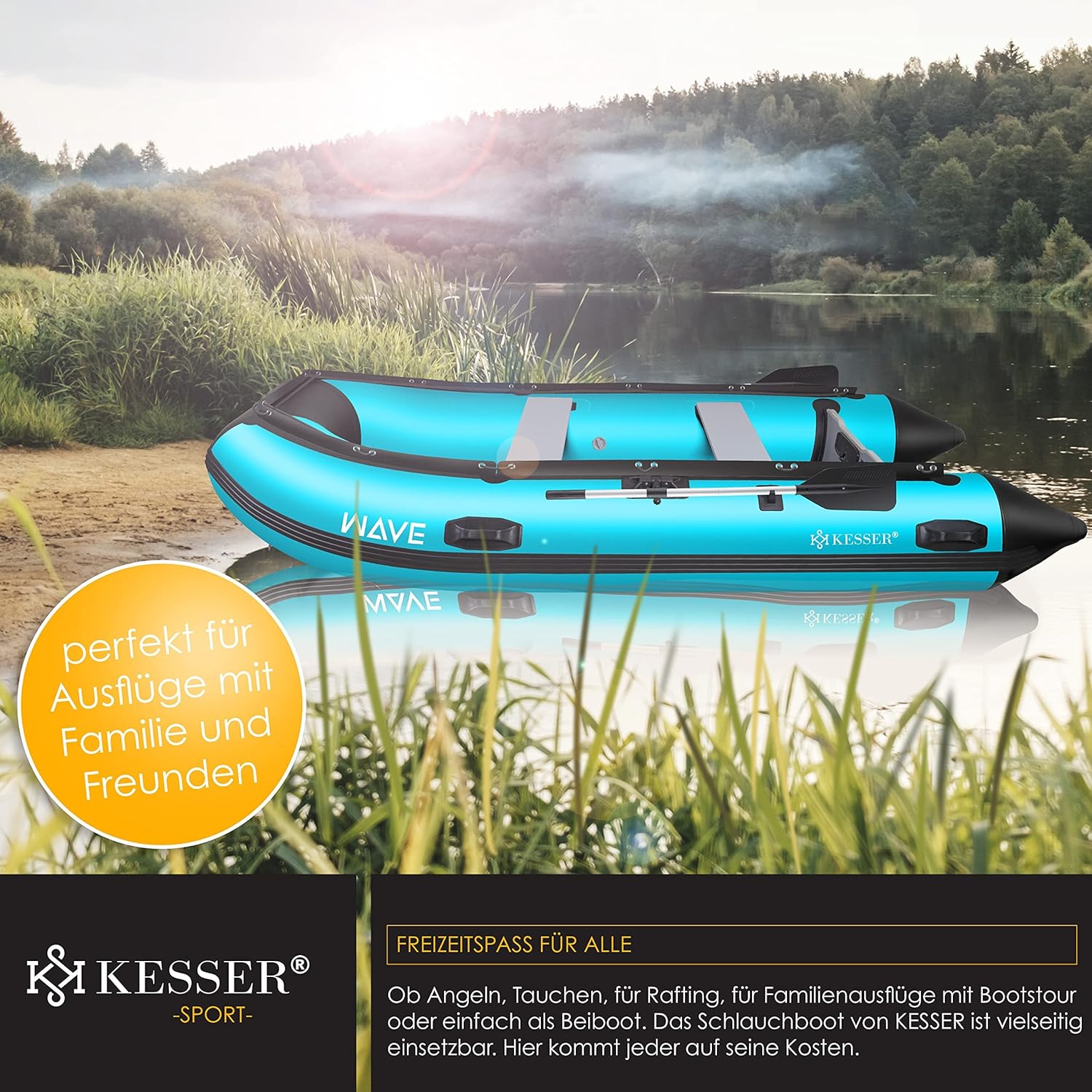 KESSER® Inflatable Boat 3.20 m for 4 People