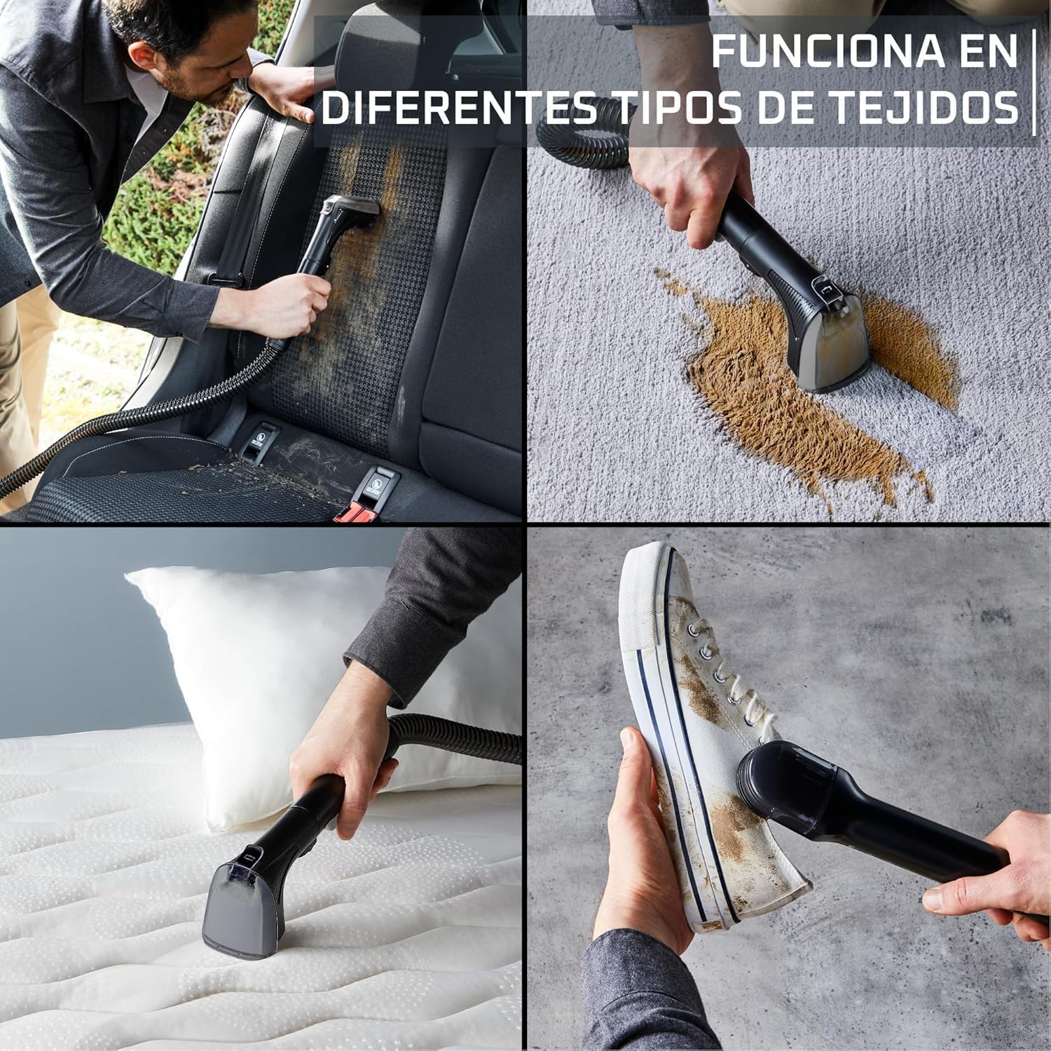 Rowenta Clean It, Aspirador de tapicerías, Limpieza Rápida y Fácil, Apto para Suciedad de Mascotas, Alfombras, Interior del Coche, 750w, 6acc, IN5020F0