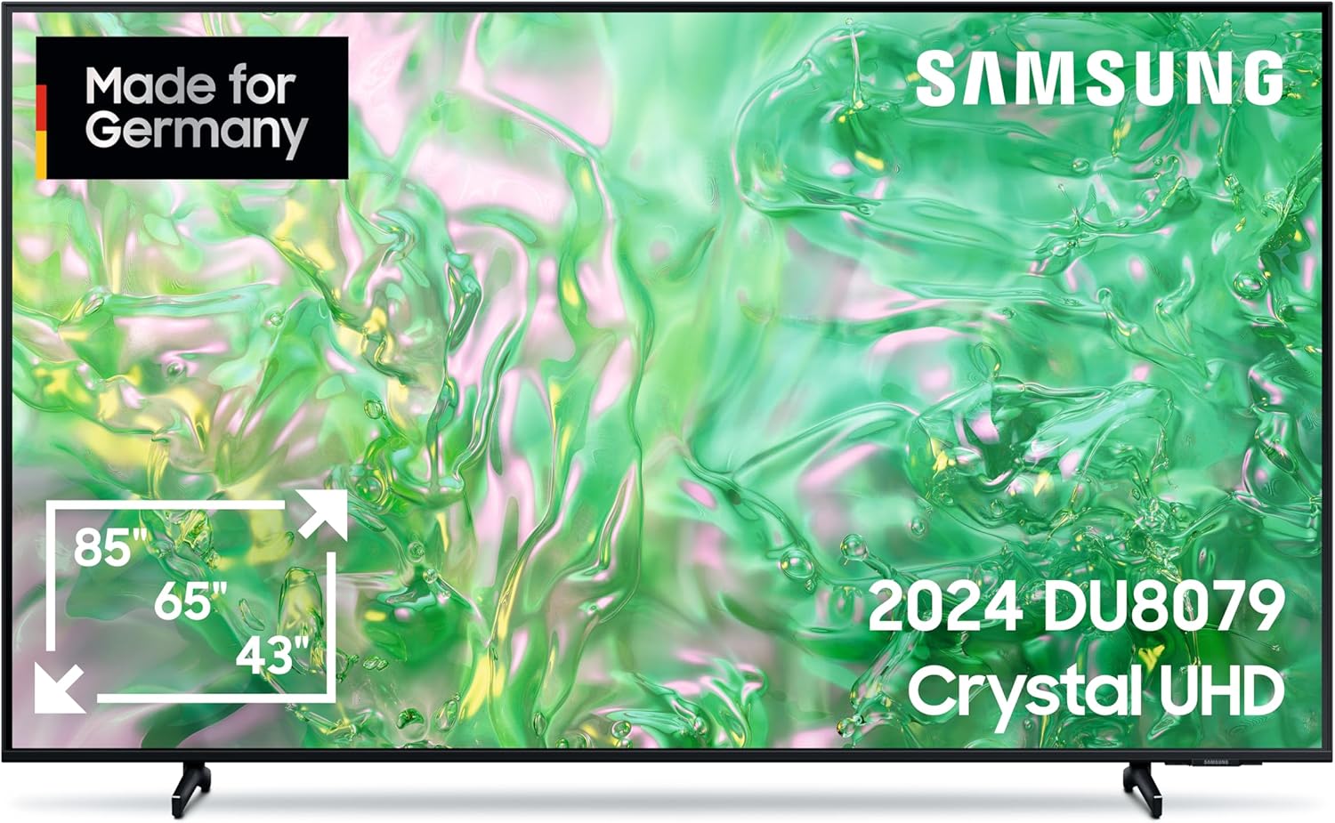Samsung Crystal UHD 4K DU8079 TV 65 Inch Samsung TV with Dynamic Crystal Colour, 4K Upscaling, AirSlim Design, Smart TV, GU65DU8079UXZG, German Model [2024] [Energy Class G]
