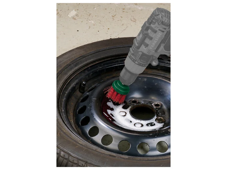 PARKSIDE Set d'embouts à brosse et de tampons abrasifs, 14 pièces