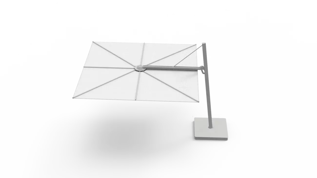 Umbrosa Versa PX cantilever umbrella square 3 m with light grey canopy and black frame