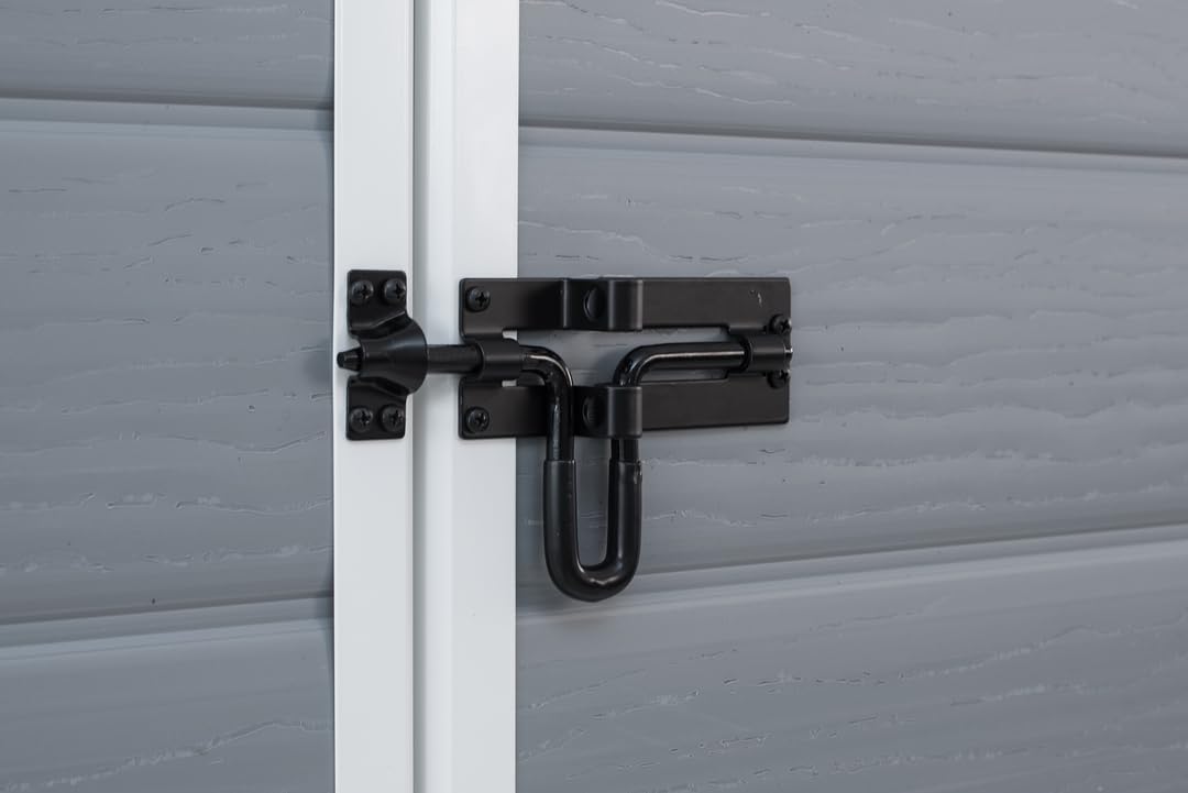 Keter Casetta da giardino Manor 6x8, Finitura Effetto Legno Graffiato, Grigia, 185,8x236,8x227 H Cm