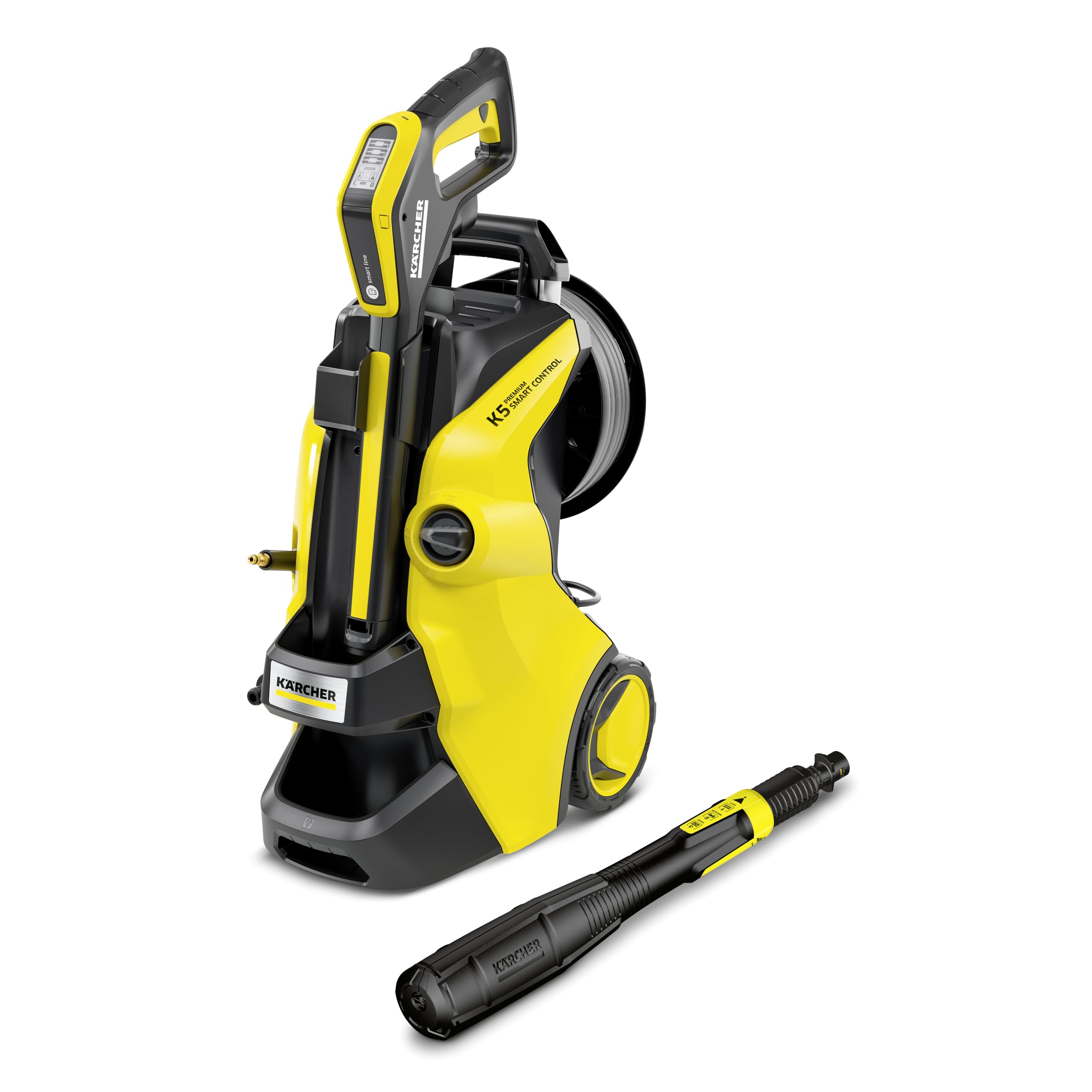 Kärcher K 5 Premium Smart Control Flex Pressure Washer, Maximum Pressure: 145 Bar, Flow Rate: 500 l/h, Surface Capacity: 40 m²/h, Hose Reel, High Pressure Hose and Gun