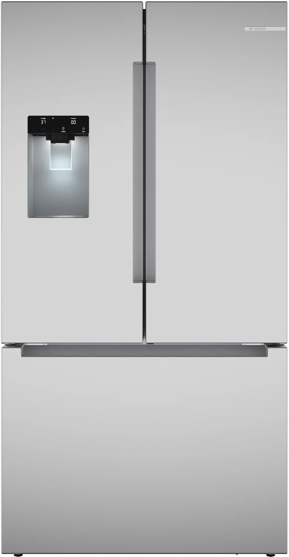 Bosch 100 Series French Door Bottom Mount 36'' Brushed steel anti-fingerprint, Total No Frost
