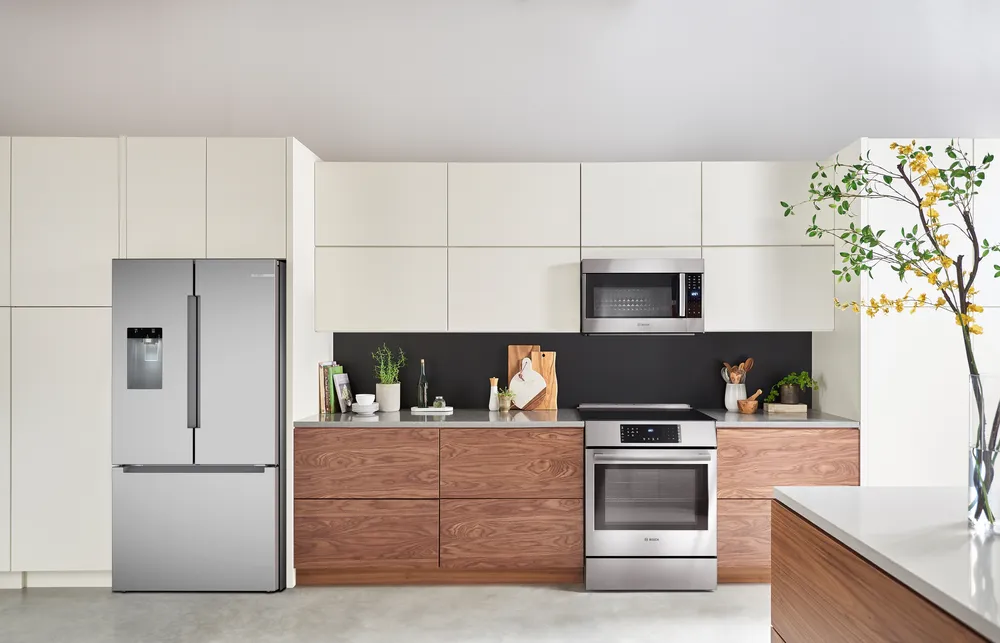 Bosch 100 Series French Door Bottom Mount 36'' Brushed steel anti-fingerprint, Total No Frost