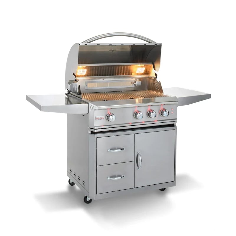 Blaze Professional LUX 34-Inch 3-Burner Propane Gas Grill With Rear Infrared Burner - BLZ-3PRO-LP