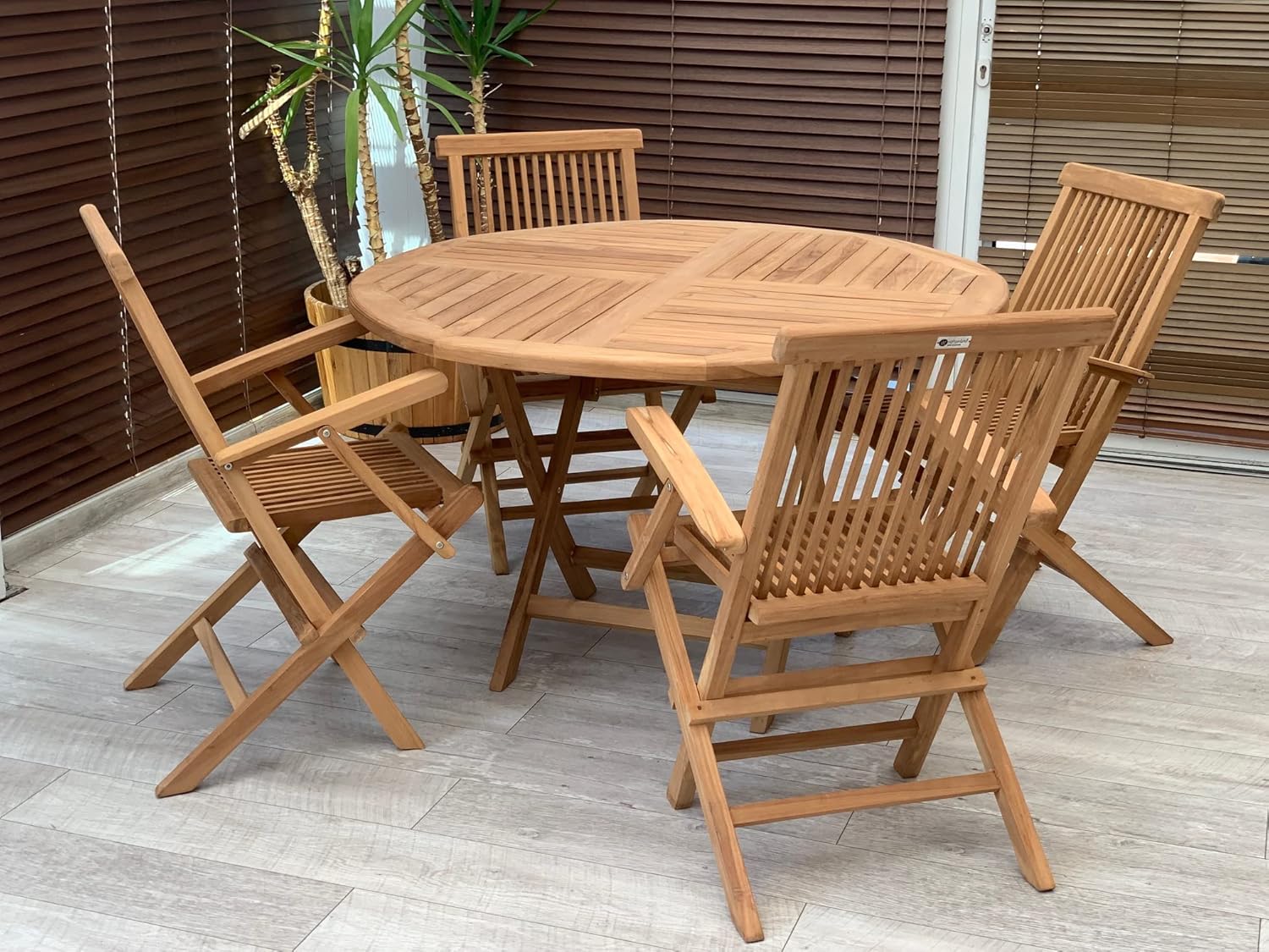 Rattanland Garden Furniture Set Made of Exotic Teak Wood 