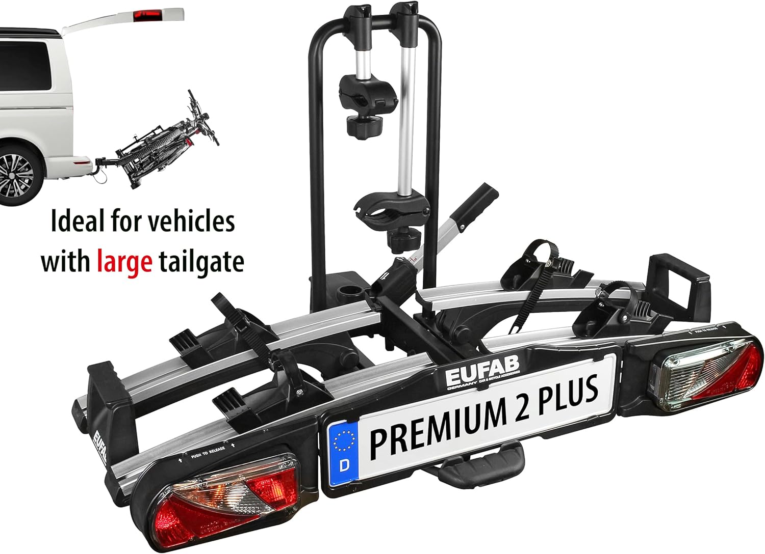 EUFAB 11523 premium II rear carrier for tow bar attachment