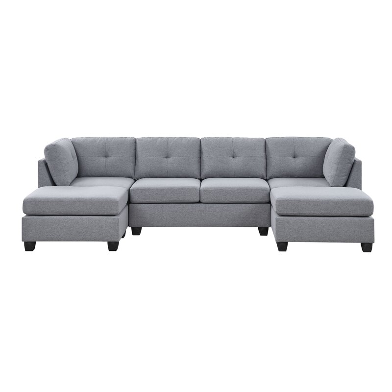 Chenault 92′′ Wide Reversible Modular Sofa & Chaise With Ottoman