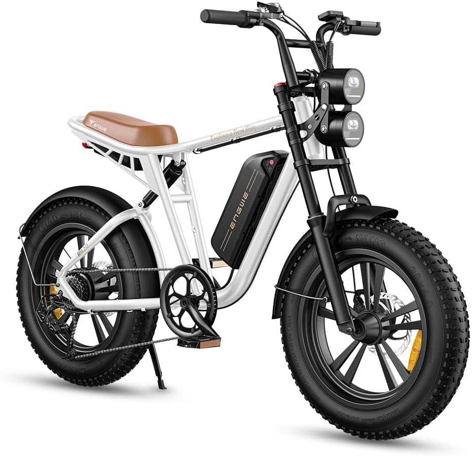 ENGWE E Bike Men's Electric Bicycle Ebike with One Battery/2 Batteries, E-Bike 20 x 4.0 Inch Fat Tyres, Ebike Men up to 75 km/150 km/90 km/170 km, Electric Bicycle 7-Speed, M20/M1