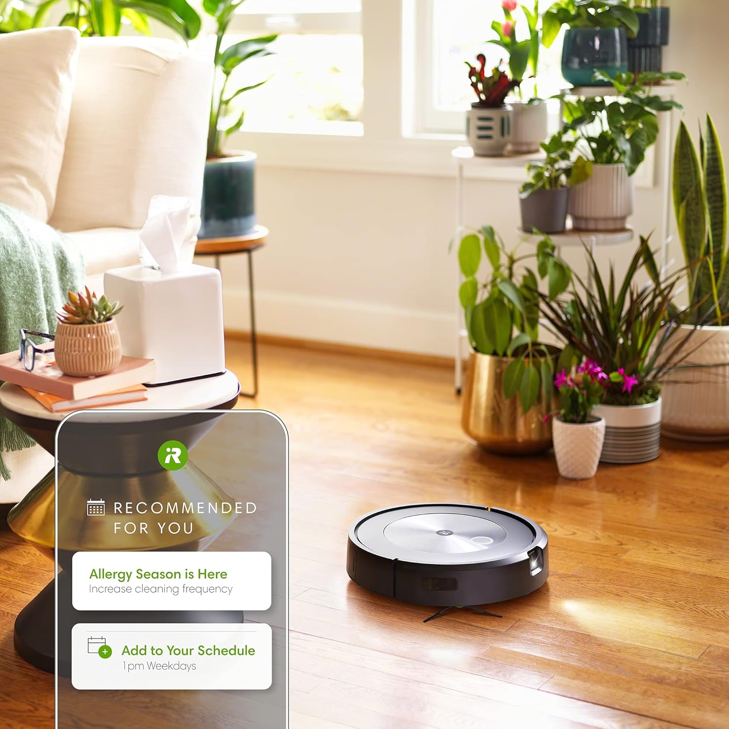 iRobot® Roomba® j7+ Wi-Fi enabled robot vacuum cleaner with automatic suction station
