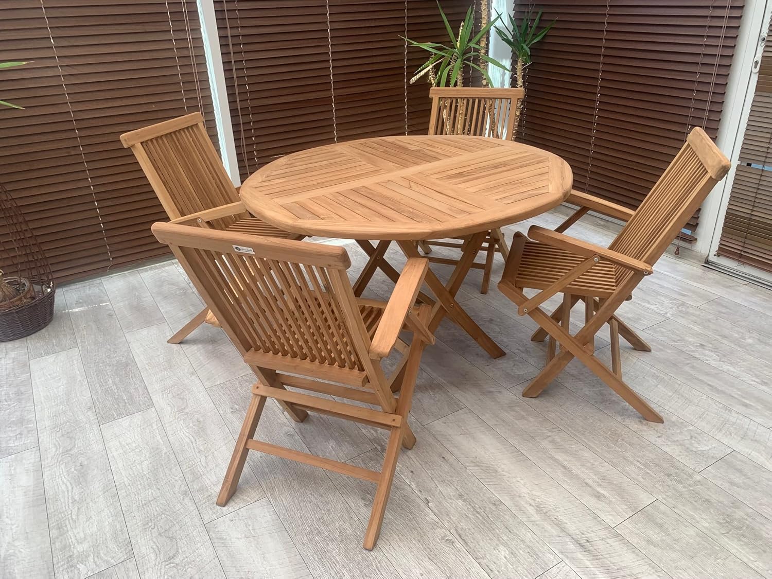 Rattanland Garden Furniture Set Made of Exotic Teak Wood 