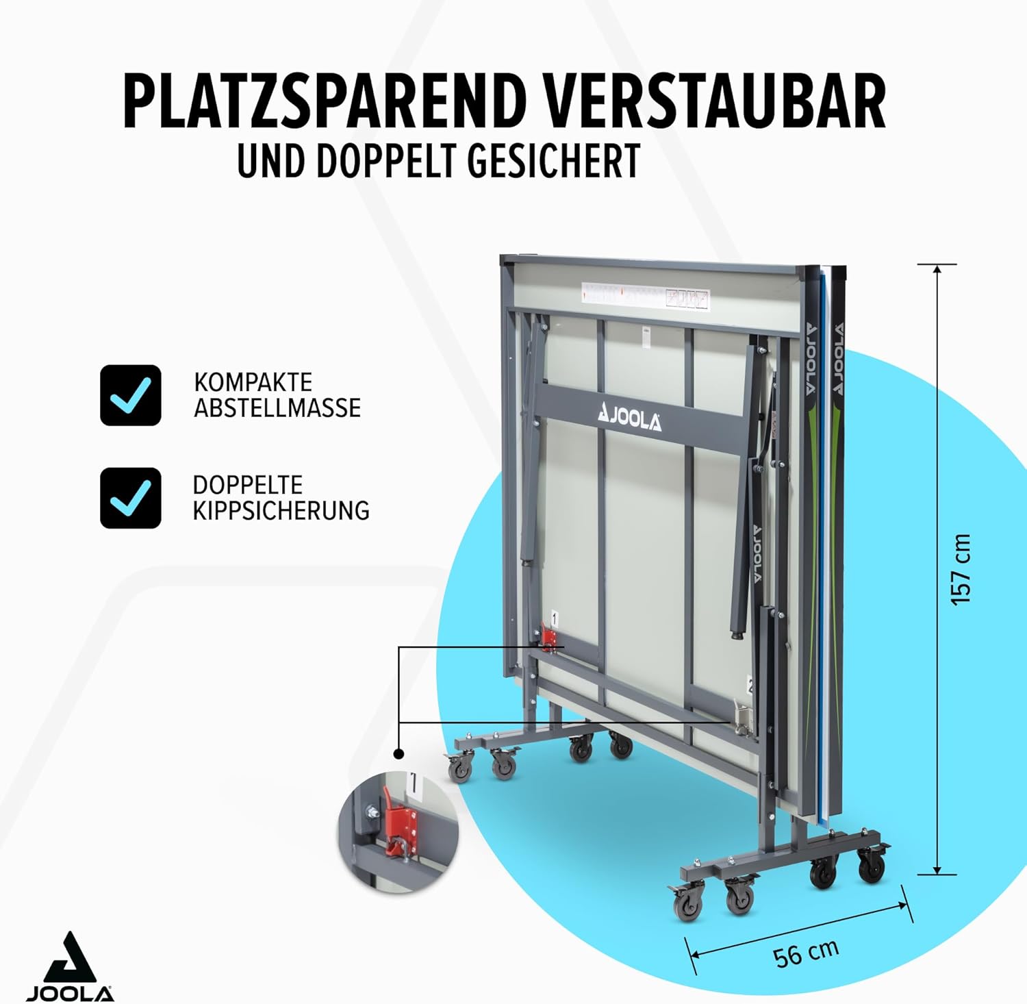 JOOLA Outdoor Table Tennis Table - Professional Table Tennis Table 6 mm Aluminium Composite Surface - Weatherproof Foldable - Includes Net