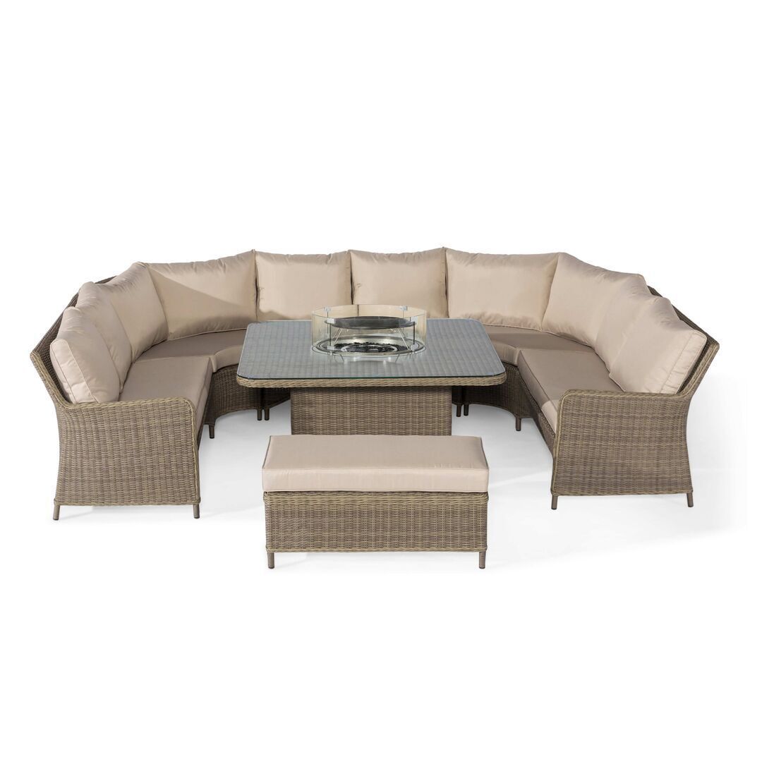 Royal U Shaped Sofa Set with Fire Pit Table