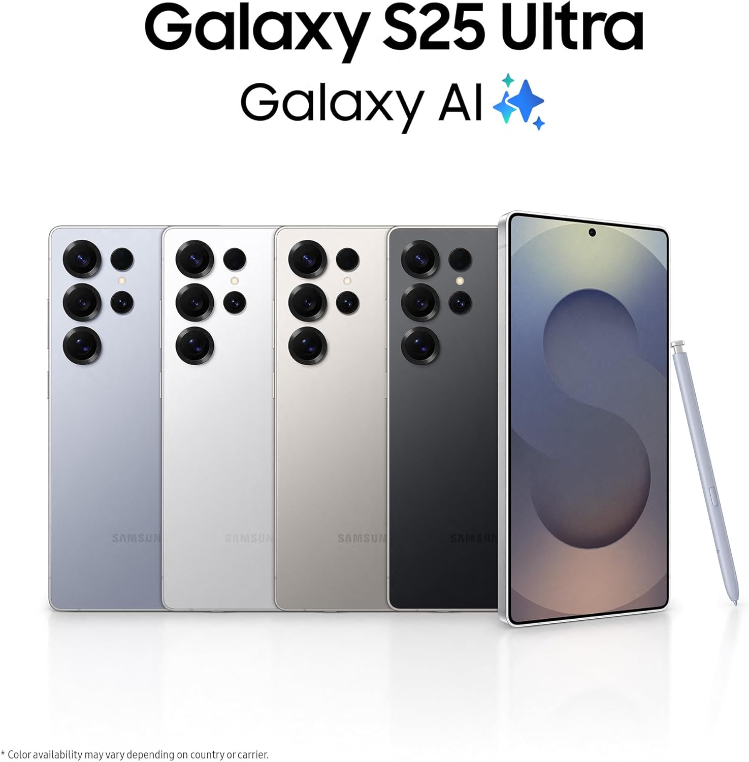 Samsung Galaxy S25 Ultra AI Smartphone, Galaxy AI, 12GB Memory, 512GB Storage, 200MP Camera, S Pen Included, Titanium Black, 3 Year Manufacturer Extended Warranty