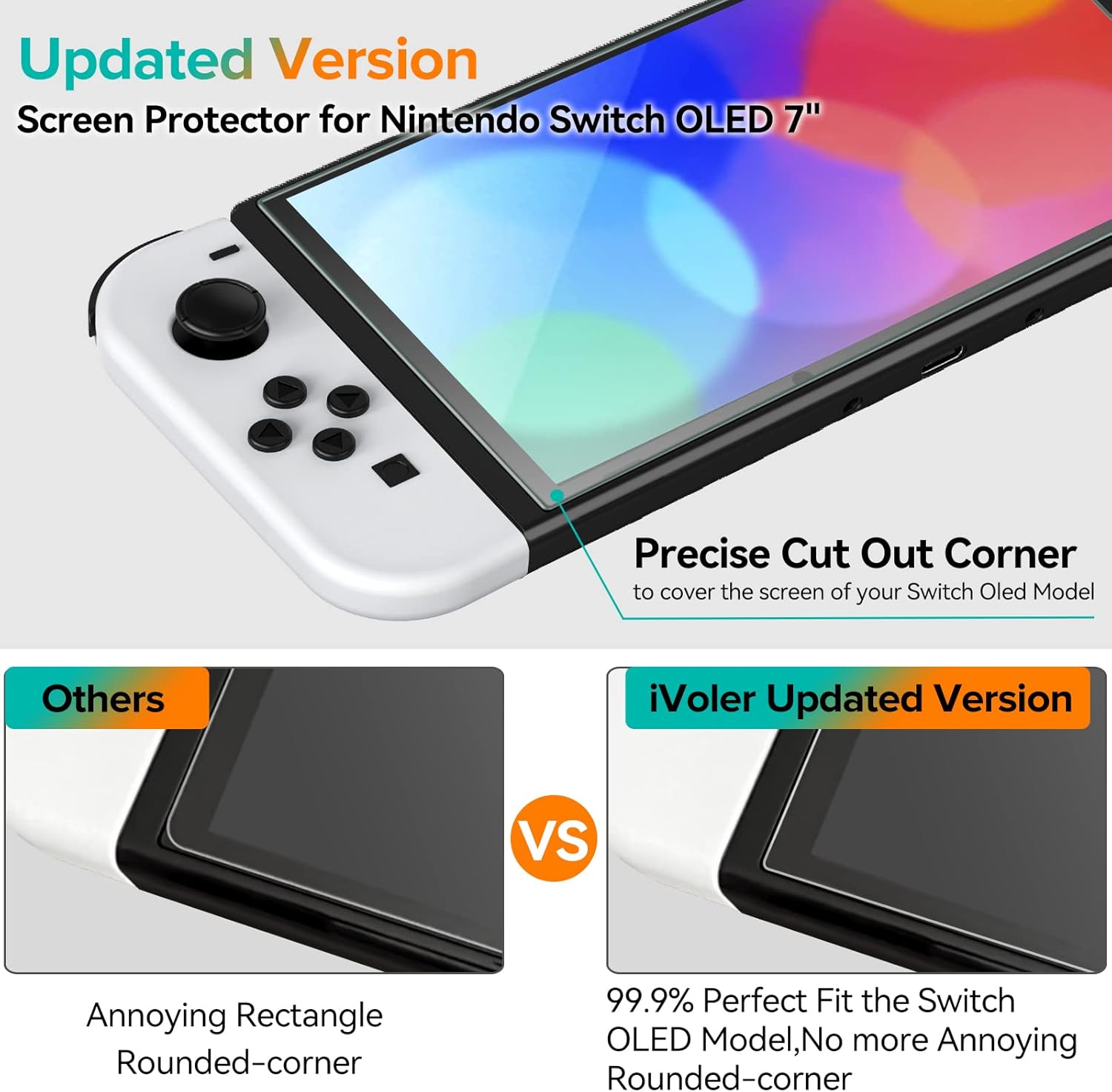 ivoler Pack of 4 Tempered Glass Compatible with Nintendo Switch 2 Model 2025, with Free Installation Kit, Screen Protector Film - 9H Glass - Anti-Scratch - Bubble-Free