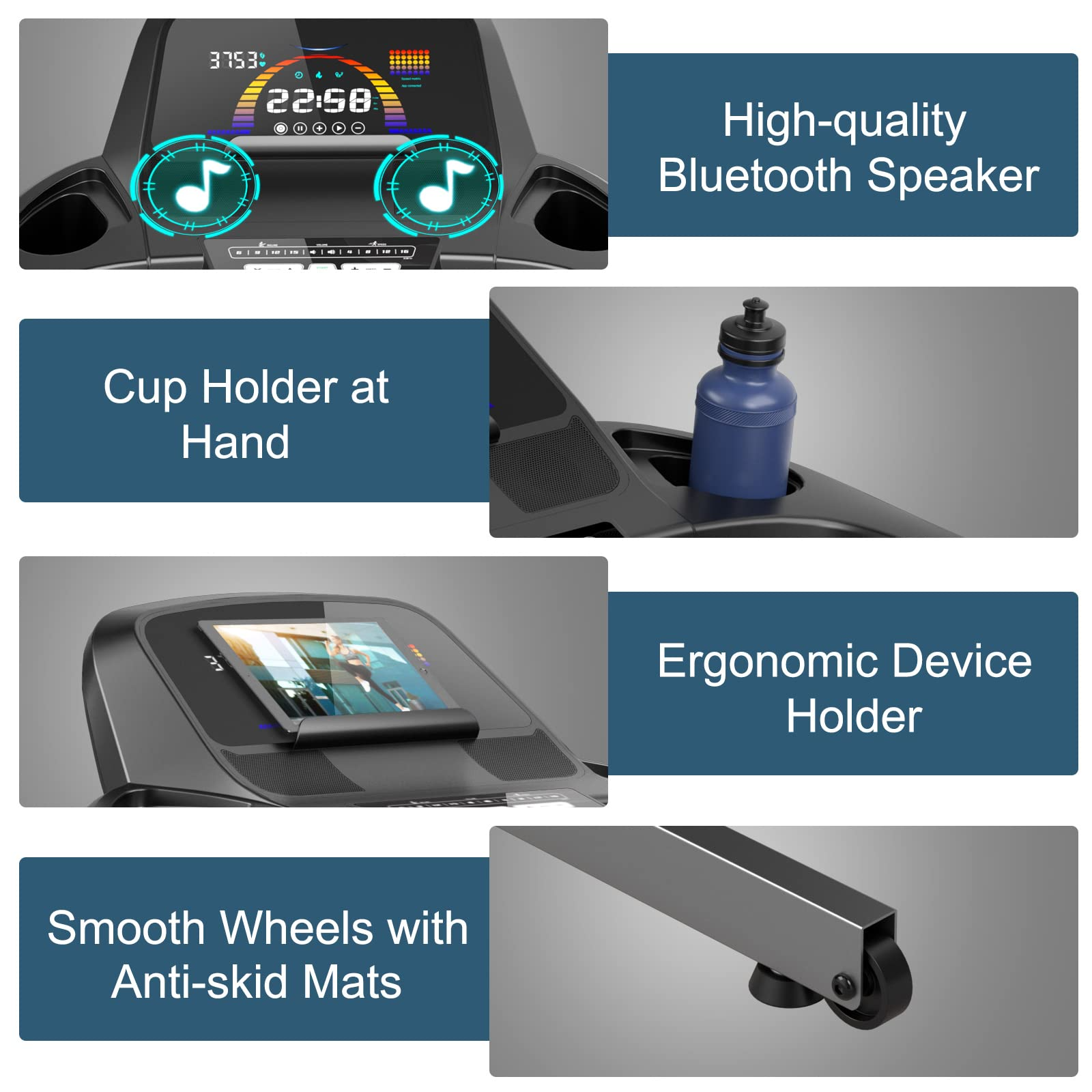 Goplus 4.75HP Folding Treadmill for Home Gym, Commercial Heavy Duty Superfit Treadmill with 15% Auto Incline