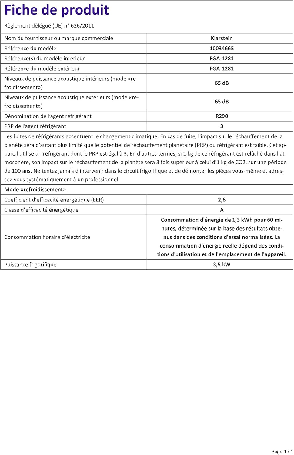 Klarstein Silent Mobile Air Conditioner, 5 in 1 Portable Smart Air Conditioning, Mini Air Conditioner, Purifier and Odour Removal, Air Dehumidifier, Night Mode, Low Consumption, 12K BTU, Air [Energy Class A]