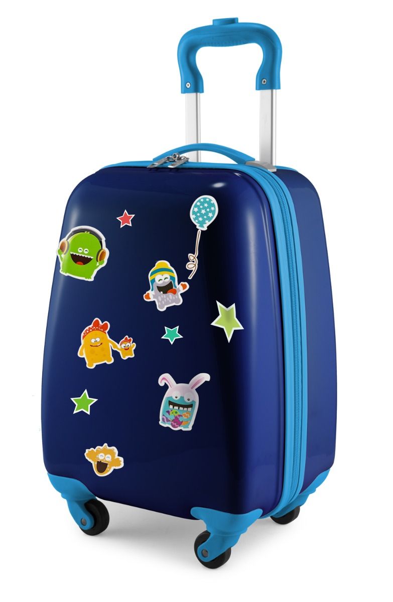 For Kids - Children's luggage + reflective stickers Monster, children's suitcase, children's hard case, hand luggage, 24 liters
