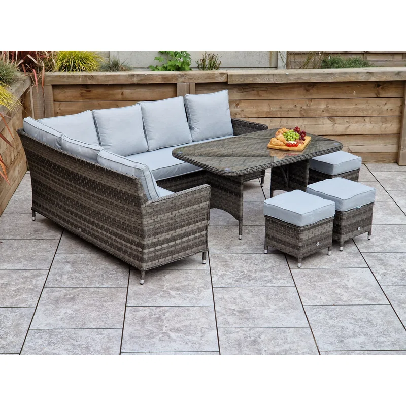 Auberta Wicker 9 - Person Garden Lounge Set