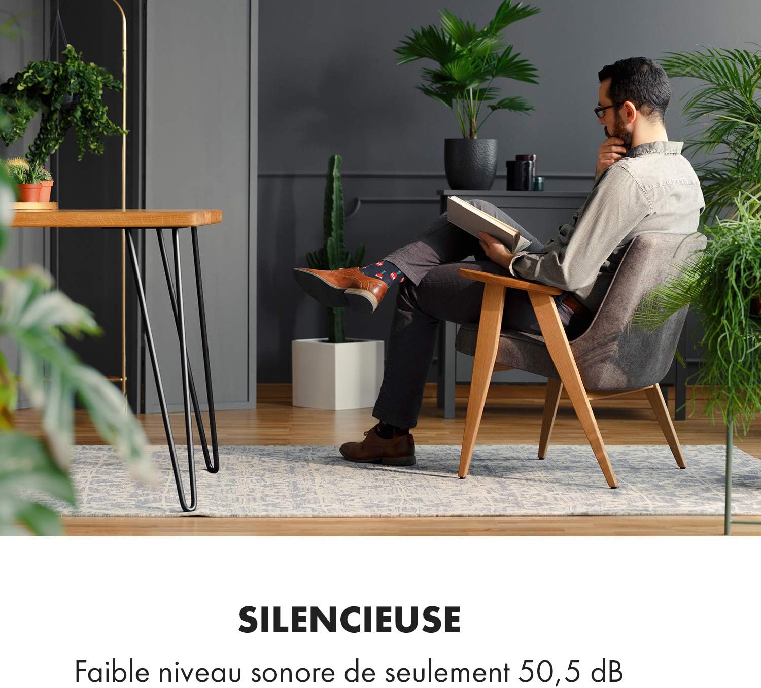 Klarstein Silent Mobile Air Conditioner, 5 in 1 Portable Smart Air Conditioning, Mini Air Conditioner, Purifier and Odour Removal, Air Dehumidifier, Night Mode, Low Consumption, 12K BTU, Air [Energy Class A]