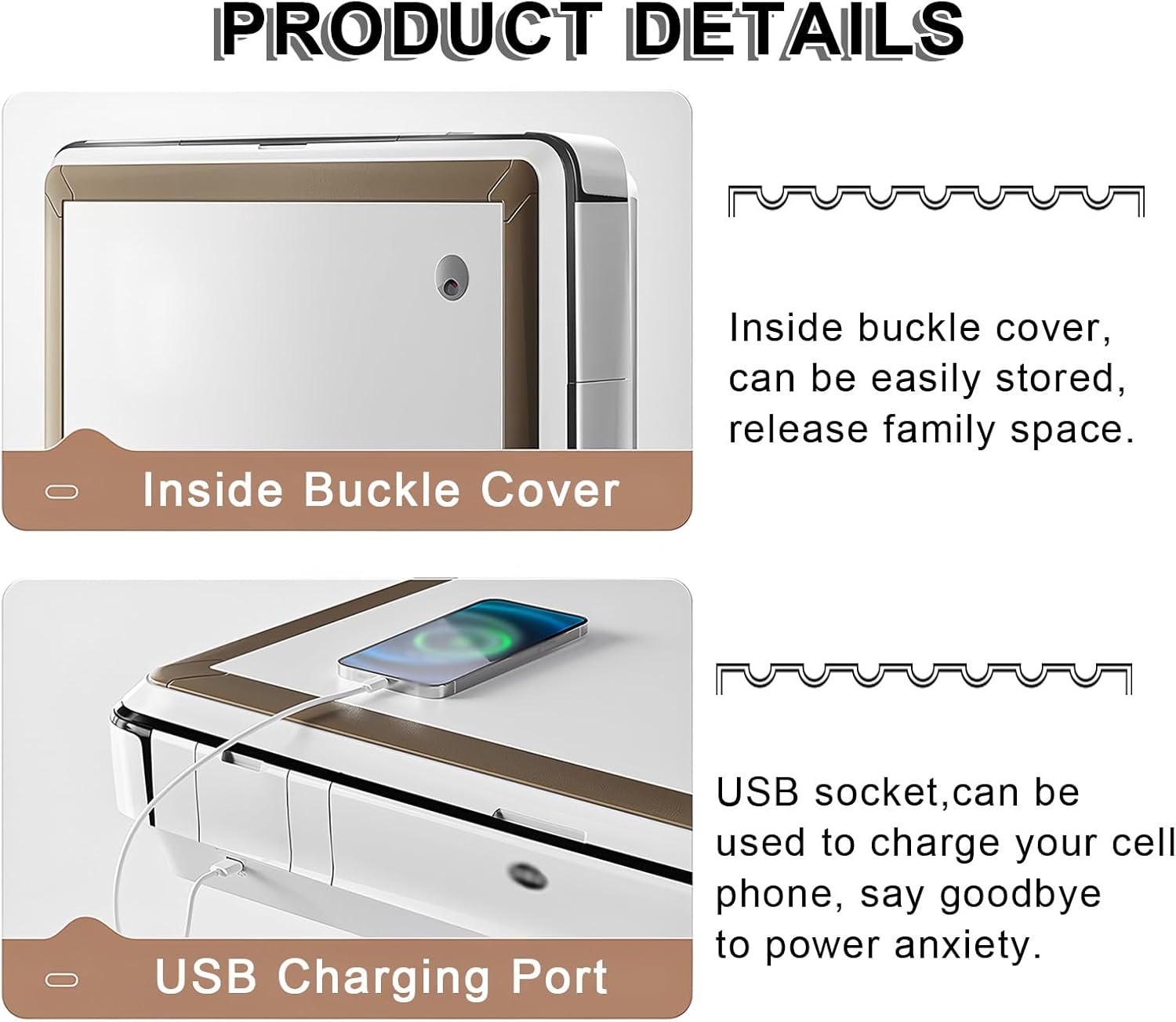 Machine De Mahjong Automatique Portable, Table De Jeu Pliable avec roulettes pour Campings, Fêtes À La Maison, Pique-niques, Voyages, Rassemblements(Gold)
