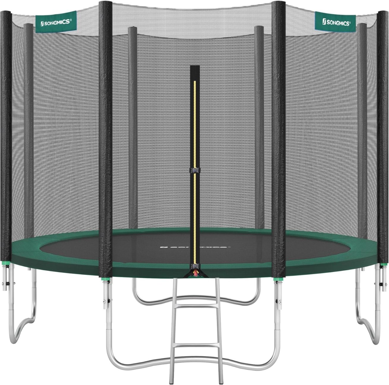 SONGMICS Outdoor Trampoline Ø 366cm, Round Garden Trampoline with Safety Net, Ladder and Padded Poles