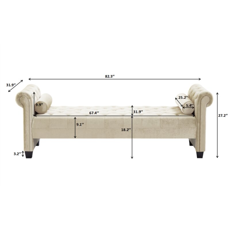 Aitiana 82.3'' Velvet Rolled Arm Sofa Bed