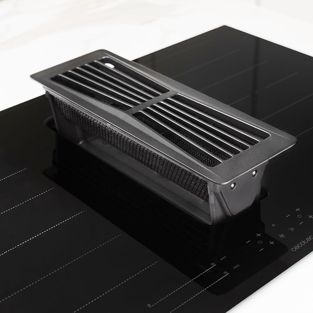 Cecotec Piano cottura a induzione Bolero Squad IH 4800 TotalFlex80. cappa aspirante integrata, 15 livelli di potenza, 7400 W, timer, forza di aspirazione 630 m3/h, tattile, blocco di sicurezza [Classe di efficienza energetica A]