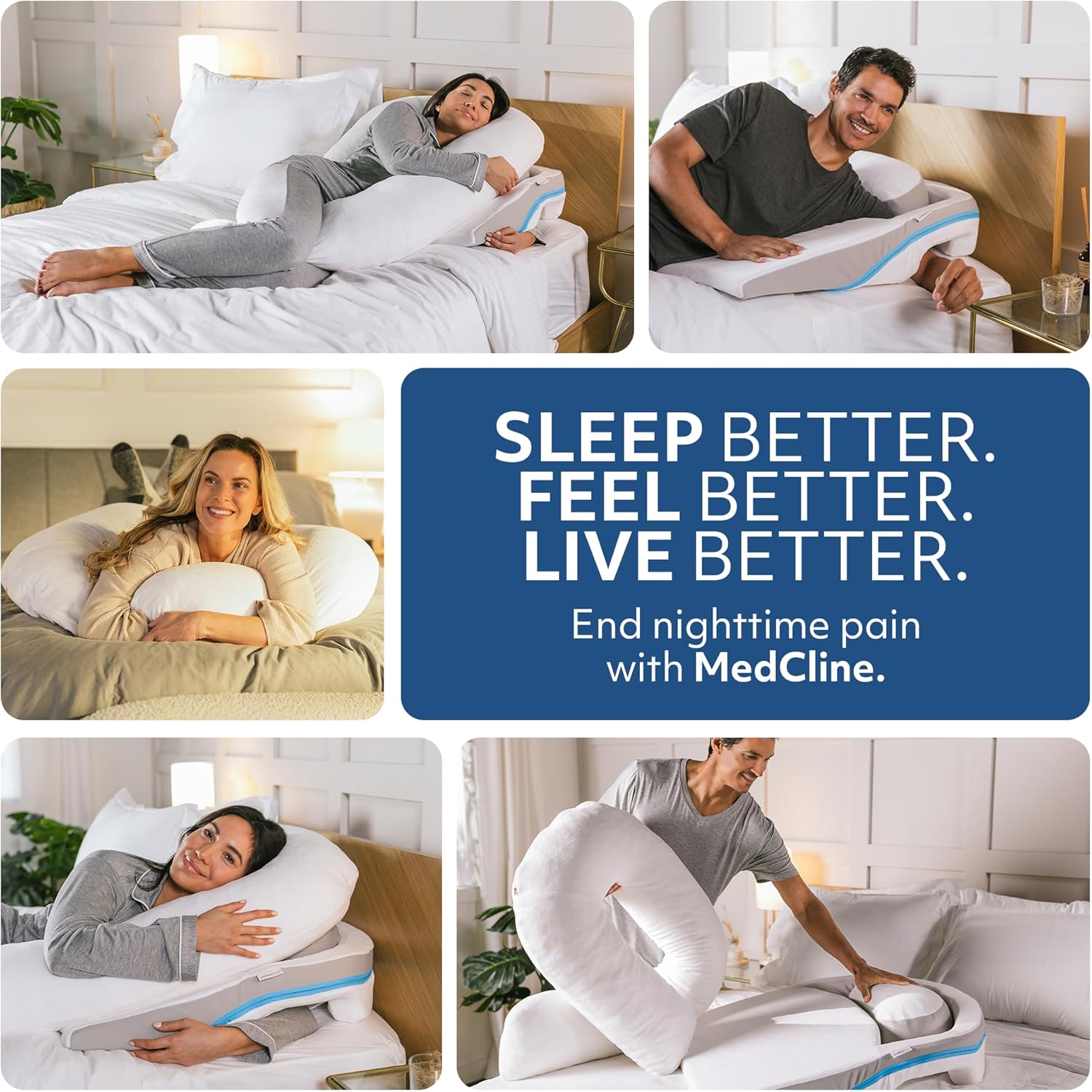 MedCline Système de soulagement des épaules, oreiller cale pour soulager la douleur des épaules avec oreiller thérapeutique, insert et couvertures, position de sommeil inclinée avec poche pour bras,