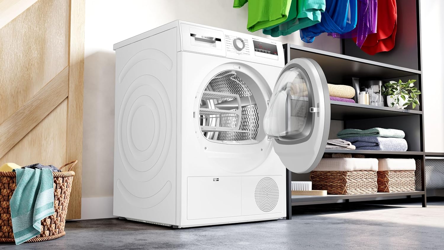 Bosch Series 4 WTH85VWIN Heat Pump Dryer for 8 kg of Laundry, A++, 236 kWh/Year, AutoDry, Anti Vibration Design, Sensitive Drying System, Environmentally Friendly Coolant, White [Energy Class A++]
