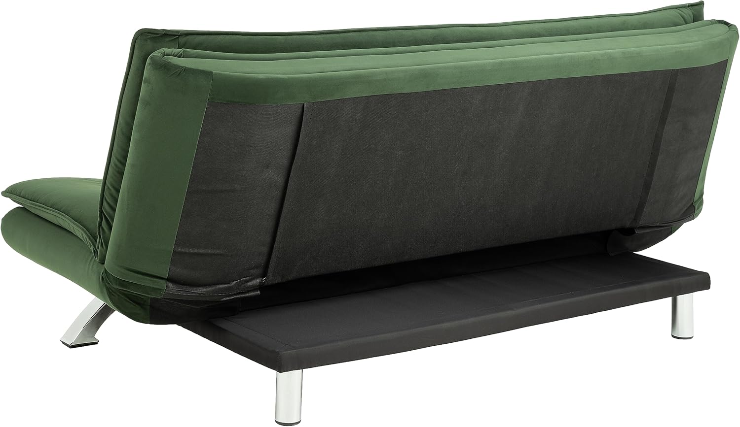 AC Design Furniture Jasper Sofa Bed W: 196 x H: 91 x D: 96 cm, Dark Grey/Black, Fabric/Metal