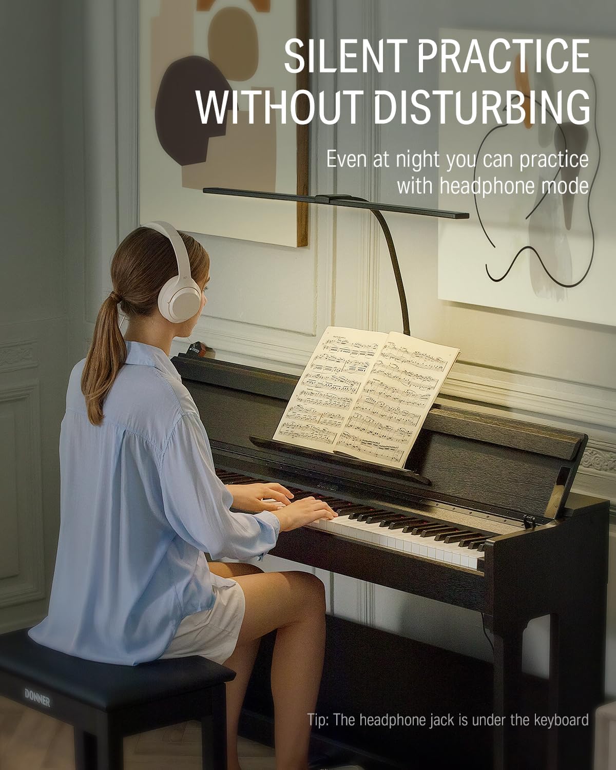 Donner DDP-60 88 Keys Digital Piano for Beginners, Electric Keyboard with Velocity Keys, 128 Voices, 83 Rhythms, 8 Reverb Effects, 5 Strength Curves, Auto Chord