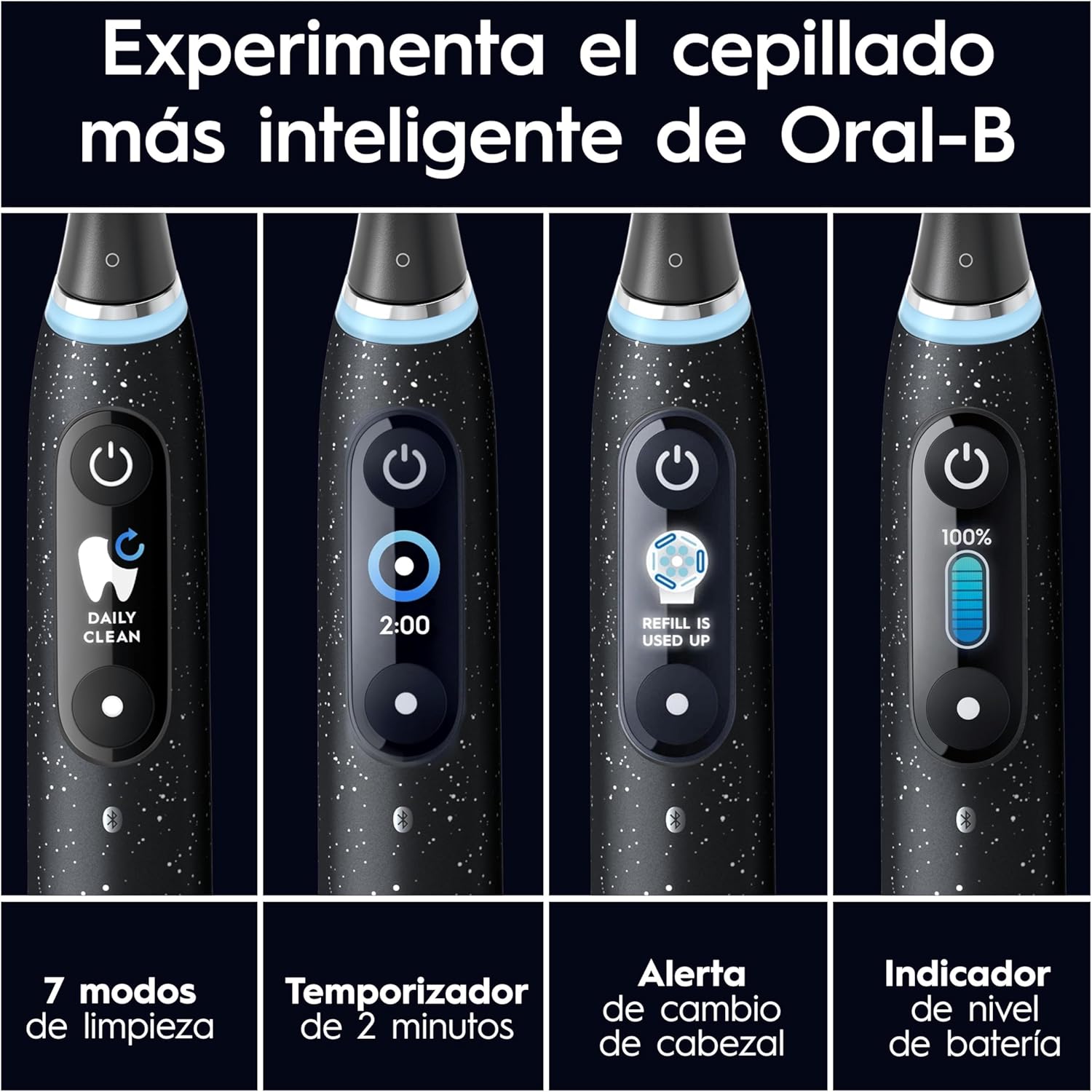 Oral-B iO 10 Electric Toothbrush with Rechargeable Handle, 3 Replacement Heads and Travel Case with Charger, Designed by Braun, Original Gifts for Women and Men - Black