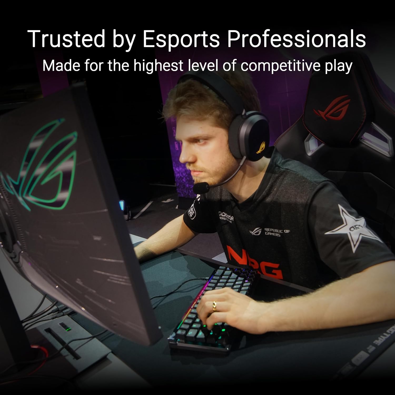 Asus ROG FALCHION ACE HFX Compact 65Percent Analog RGB Gaming Keyboard, Wired (Dual USB-C), ROG HFX Magnetic Switches, Rapid Trigger, Touch Panel